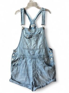 WE THE FREE Light Wash Denim Short Overalls